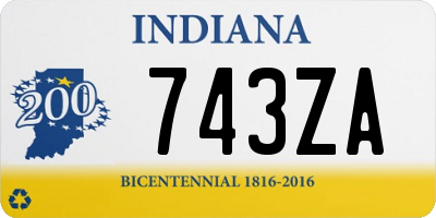 IN license plate 743ZA