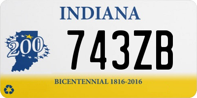 IN license plate 743ZB