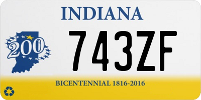 IN license plate 743ZF