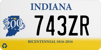 IN license plate 743ZR