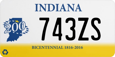 IN license plate 743ZS