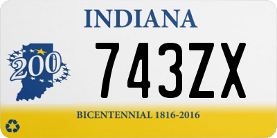 IN license plate 743ZX