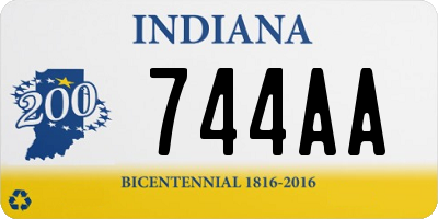 IN license plate 744AA