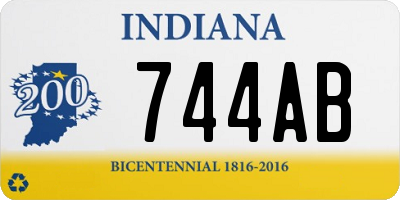 IN license plate 744AB