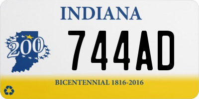 IN license plate 744AD
