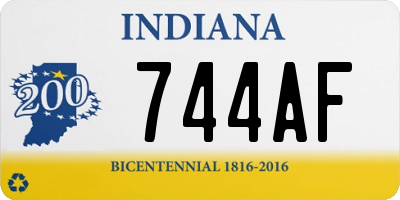 IN license plate 744AF