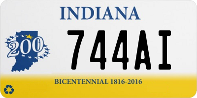 IN license plate 744AI