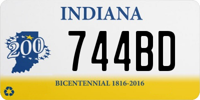 IN license plate 744BD