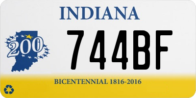IN license plate 744BF