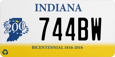 IN license plate 744BW