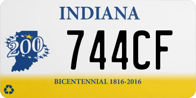 IN license plate 744CF