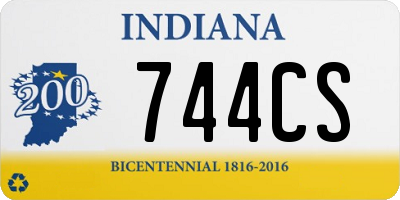 IN license plate 744CS