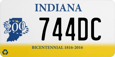 IN license plate 744DC