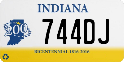 IN license plate 744DJ