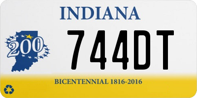 IN license plate 744DT