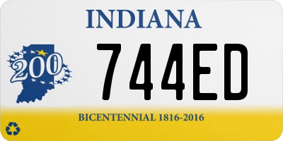 IN license plate 744ED