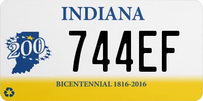 IN license plate 744EF