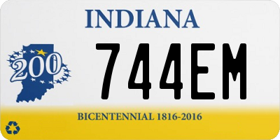 IN license plate 744EM