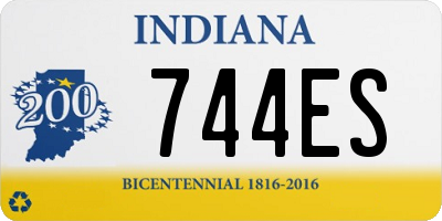 IN license plate 744ES