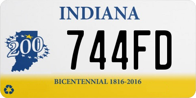IN license plate 744FD