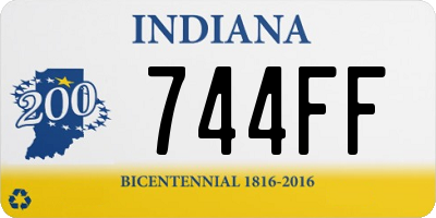 IN license plate 744FF