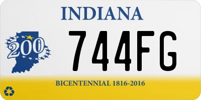 IN license plate 744FG