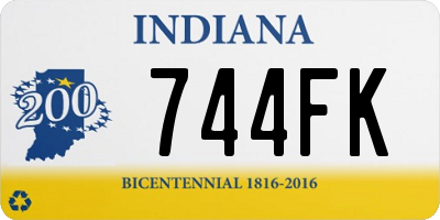 IN license plate 744FK