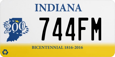 IN license plate 744FM