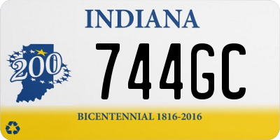 IN license plate 744GC
