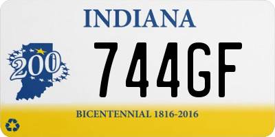 IN license plate 744GF