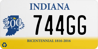 IN license plate 744GG