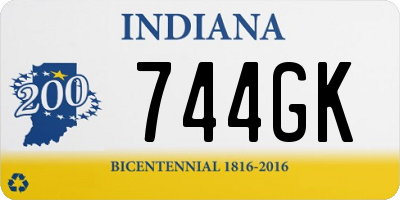 IN license plate 744GK