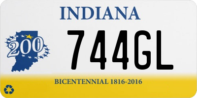 IN license plate 744GL