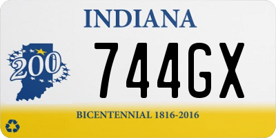 IN license plate 744GX