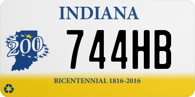 IN license plate 744HB