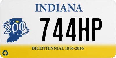 IN license plate 744HP