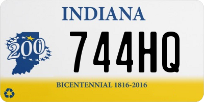 IN license plate 744HQ