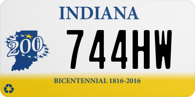 IN license plate 744HW