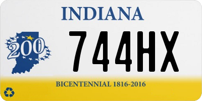 IN license plate 744HX