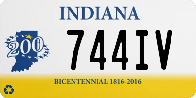 IN license plate 744IV