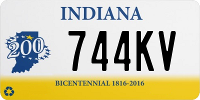 IN license plate 744KV