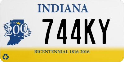 IN license plate 744KY