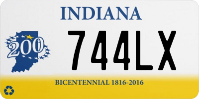 IN license plate 744LX