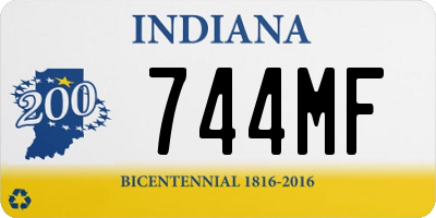 IN license plate 744MF