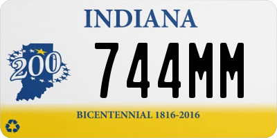 IN license plate 744MM