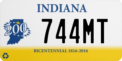 IN license plate 744MT