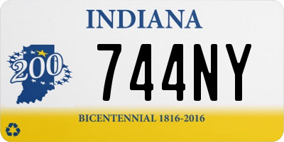 IN license plate 744NY