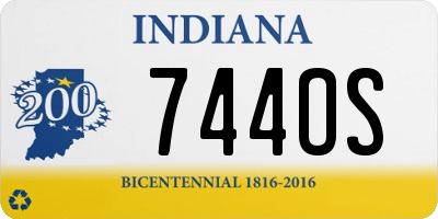 IN license plate 744OS