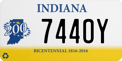 IN license plate 744OY