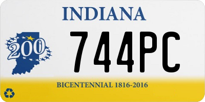 IN license plate 744PC